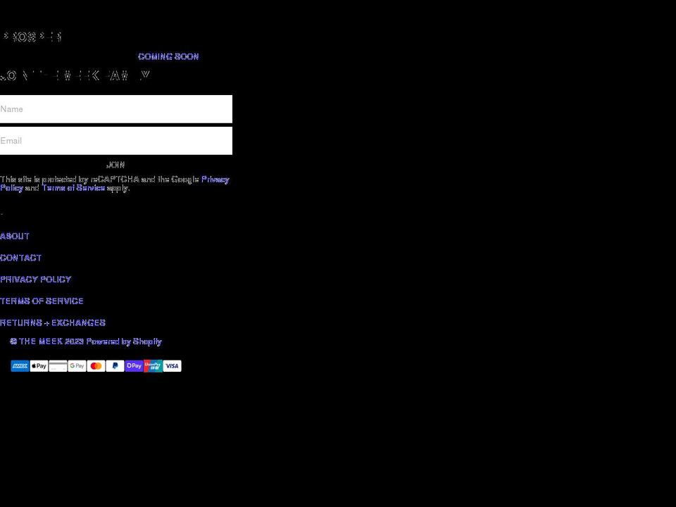the-meek.com shopify website screenshot