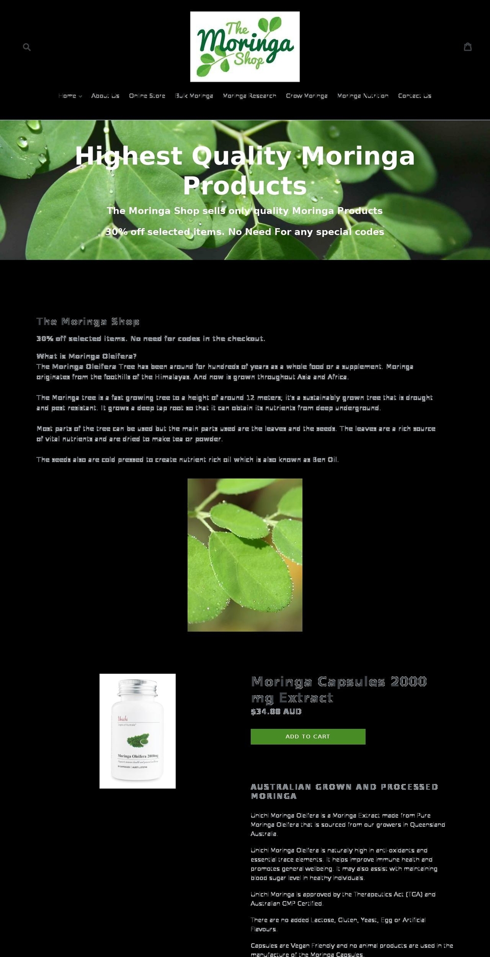 the-moringa-shop.com shopify website screenshot