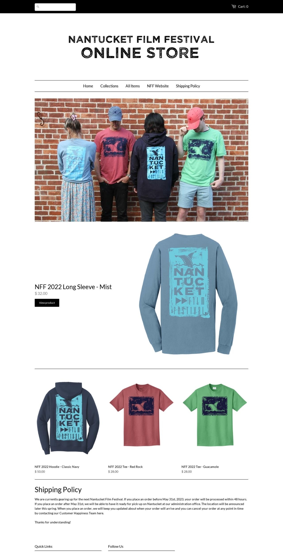 the-nantucket-film-festival-online-store.myshopify.com shopify website screenshot