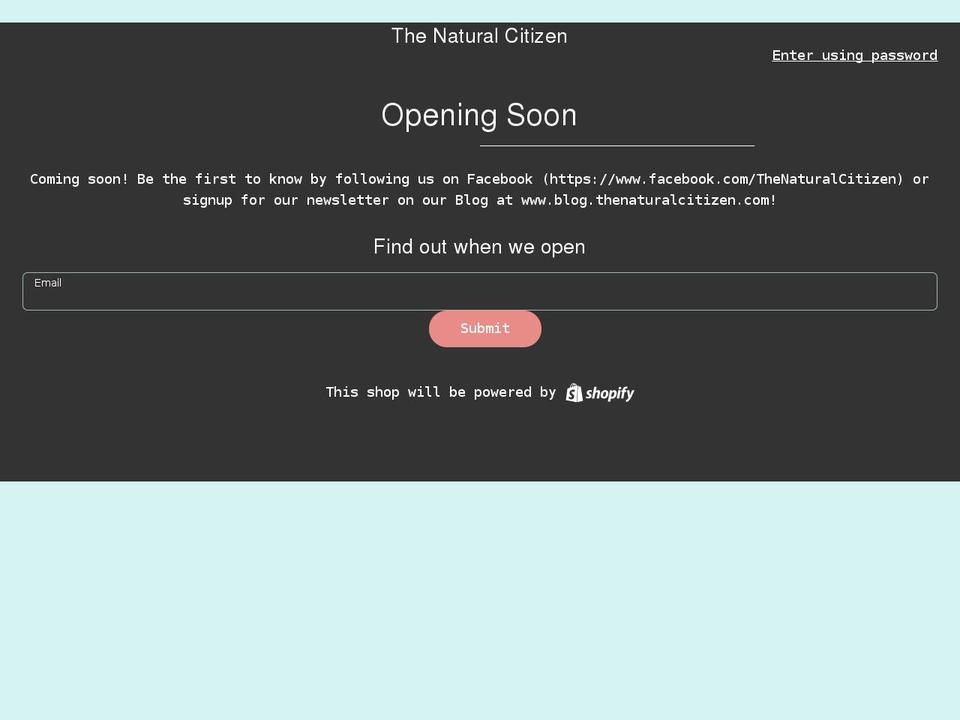 the-natural-citizen.myshopify.com shopify website screenshot