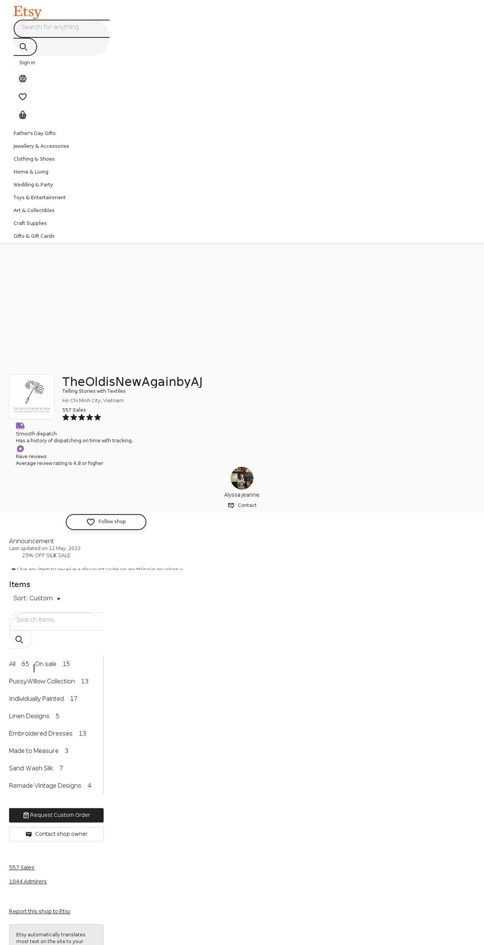 the-old-is-new-again.com — Shopify storefront screenshot