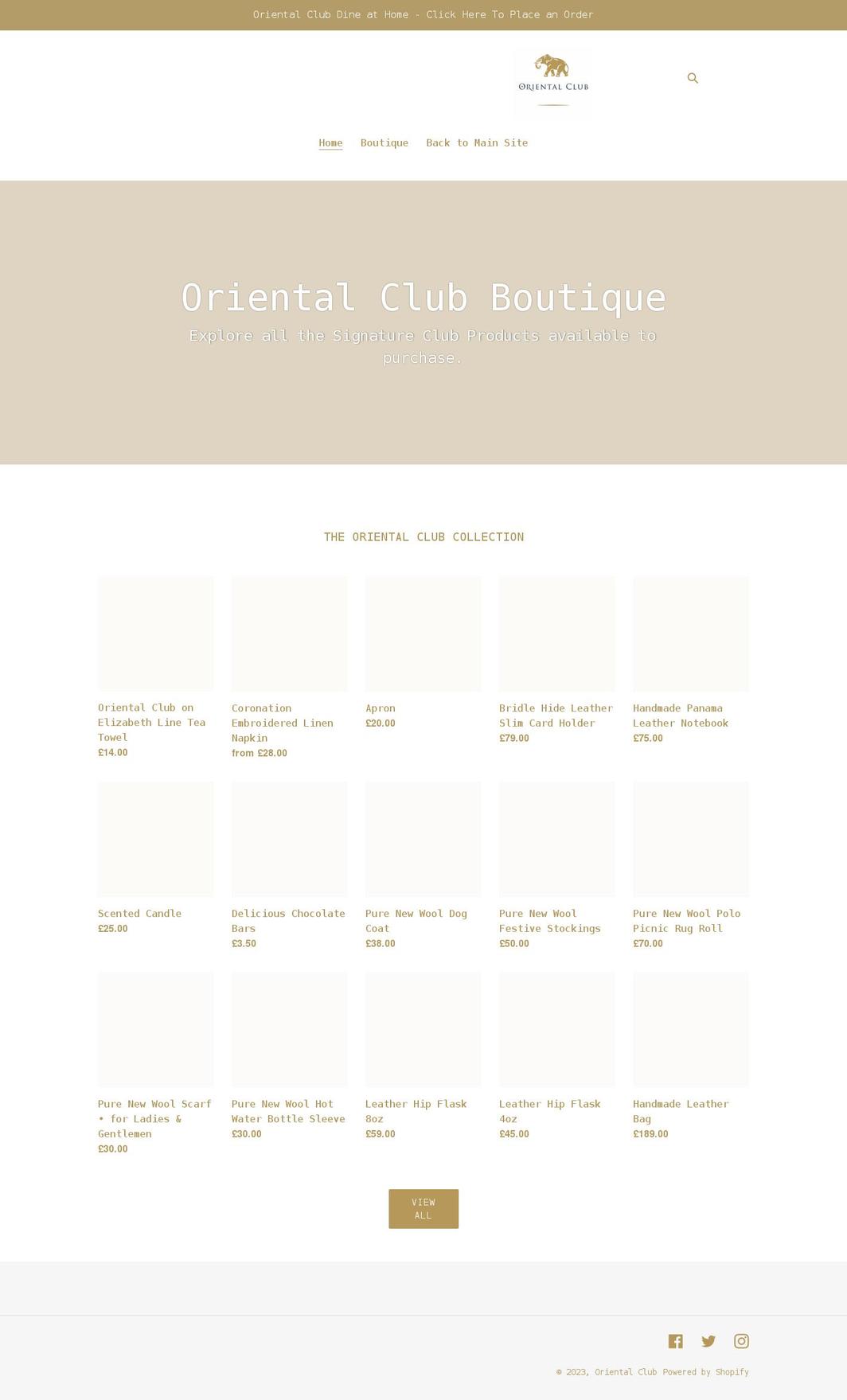 the-oriental-club.myshopify.com shopify website screenshot