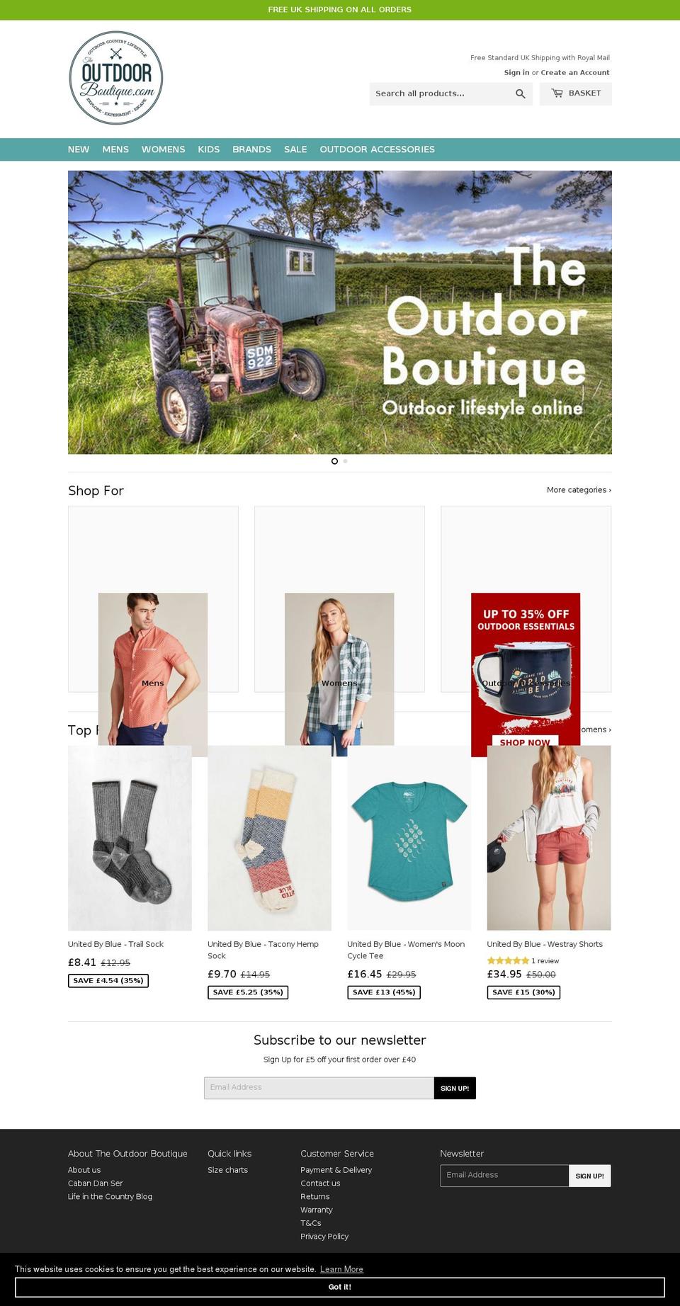 the-outdoor-boutique.com — Shopify storefront screenshot
