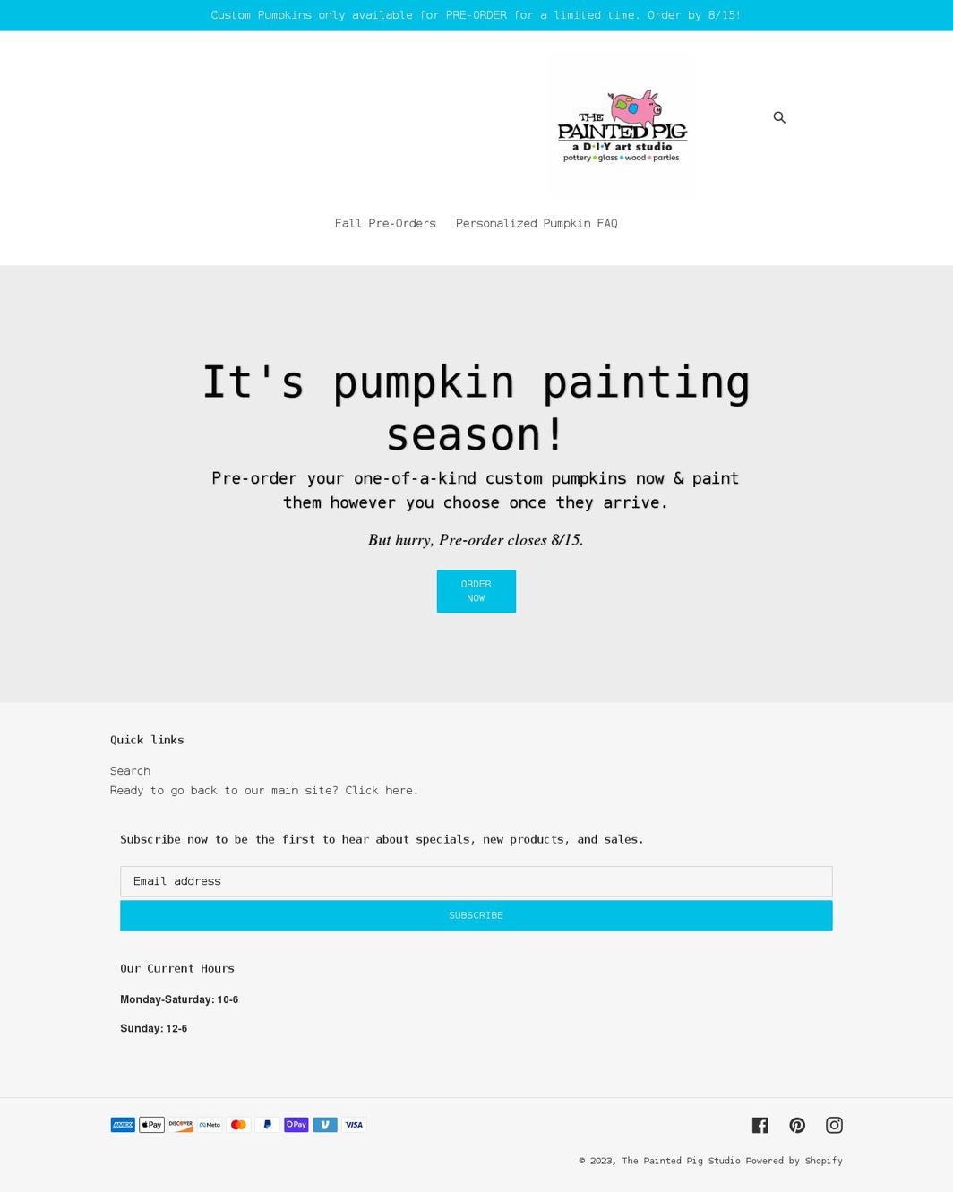 the-painted-pig-studio.myshopify.com shopify website screenshot