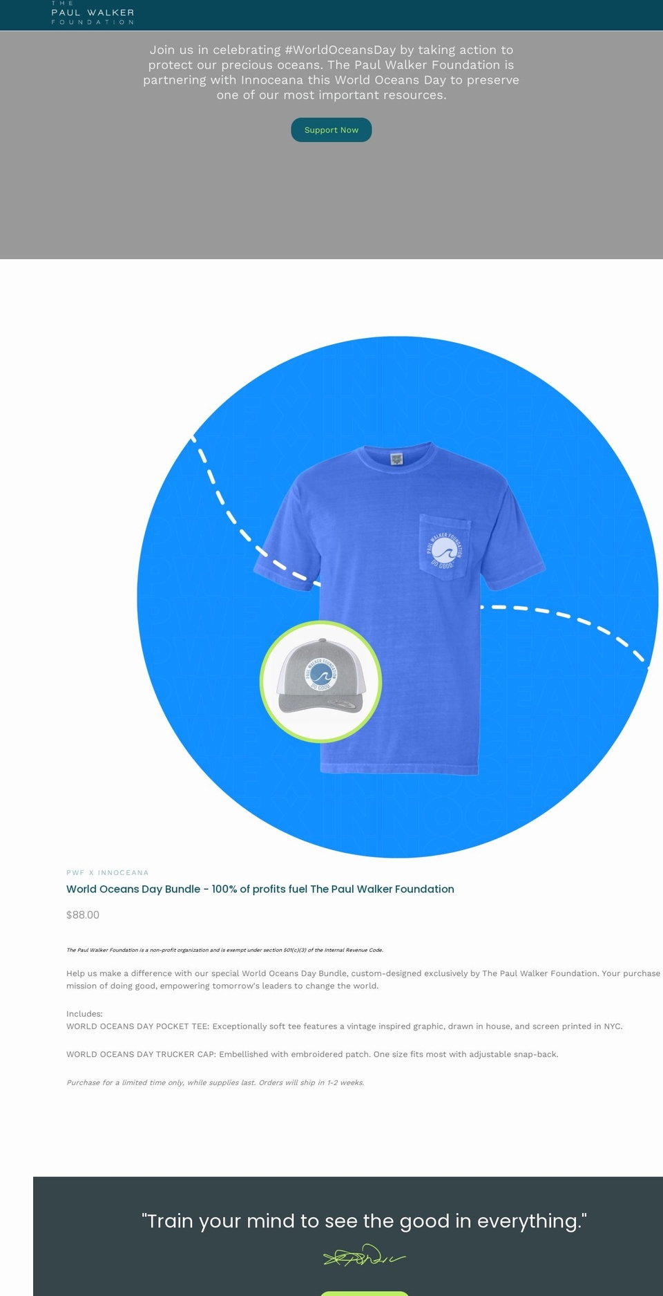 the-paul-walker-foundation.myshopify.com shopify website screenshot