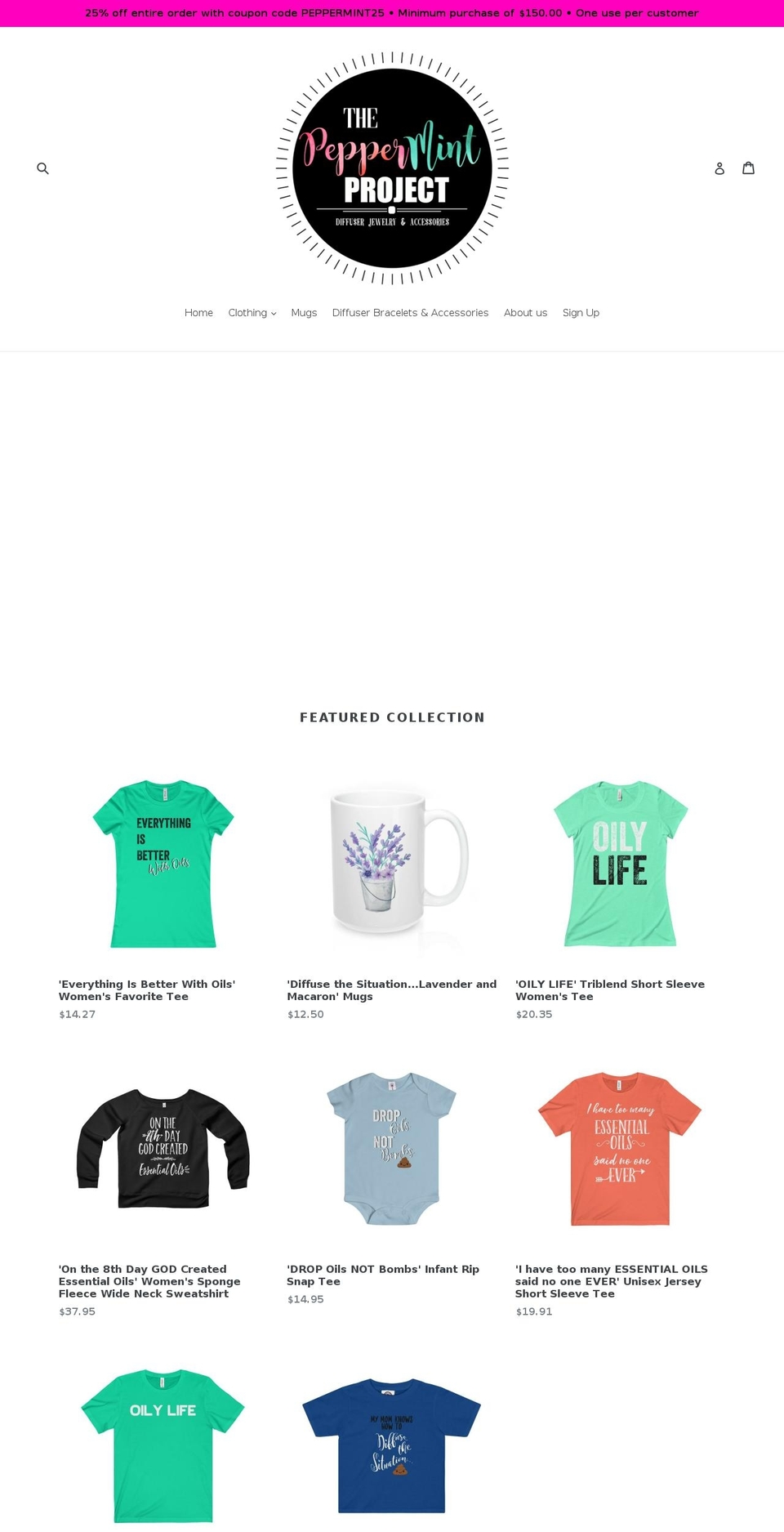 the-peppermint-project.com — Shopify storefront screenshot