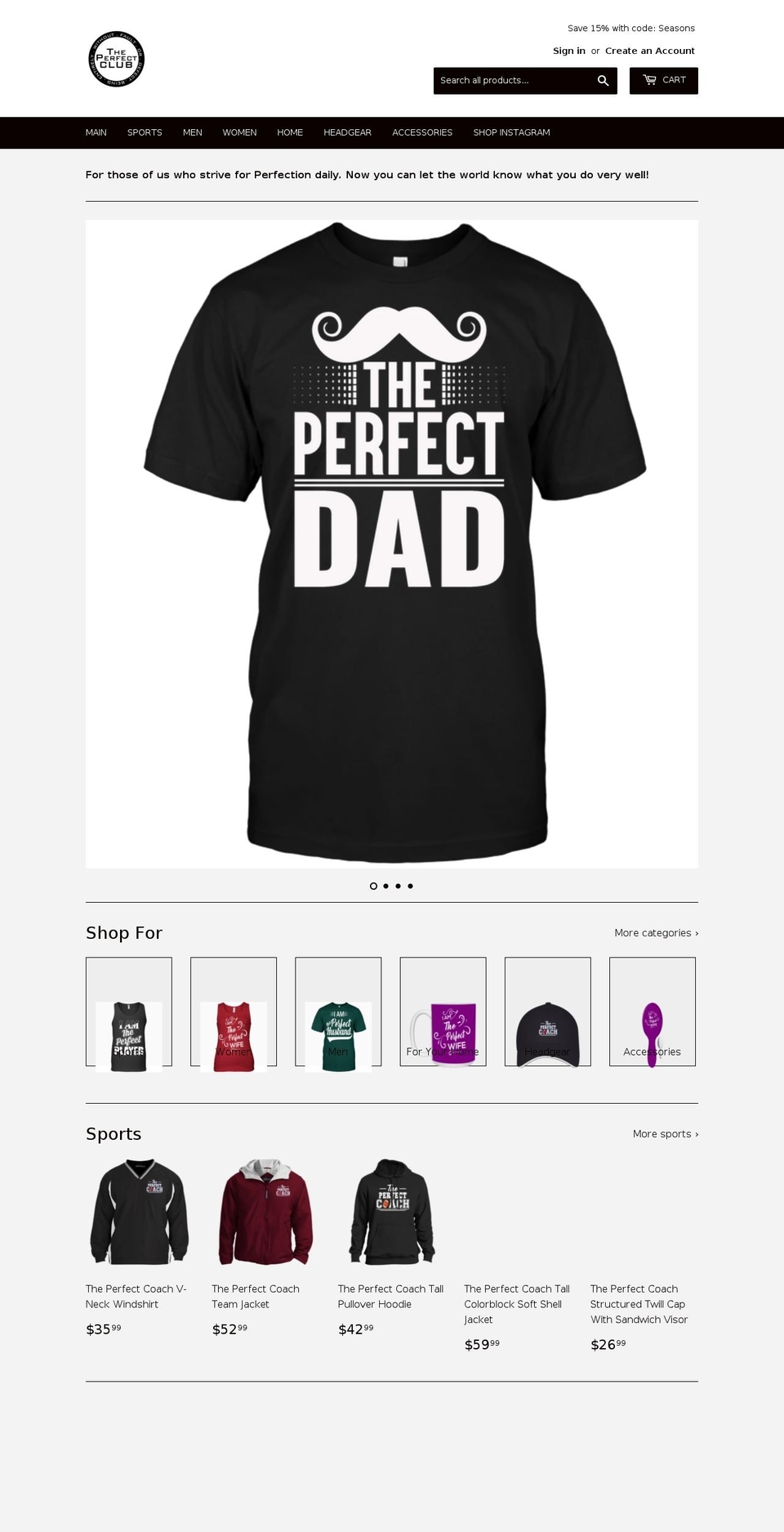 the-perfectclub.com shopify website screenshot