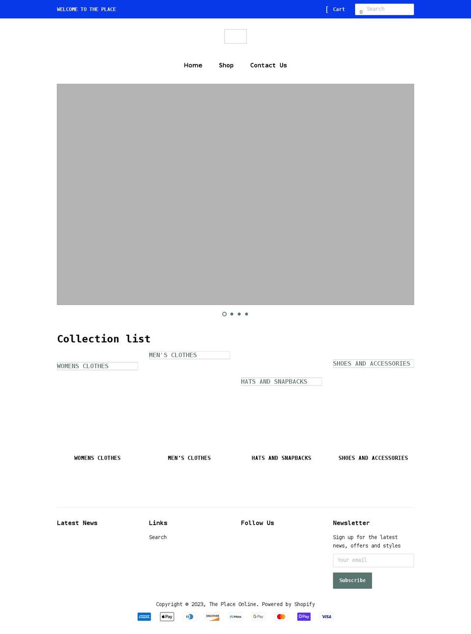 the-place-online.myshopify.com shopify website screenshot