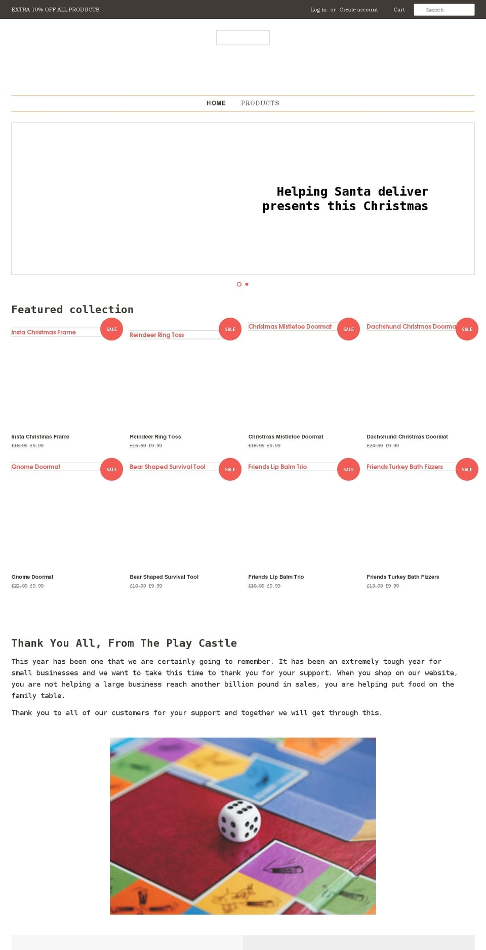 the-play-castle-store.myshopify.com shopify website screenshot