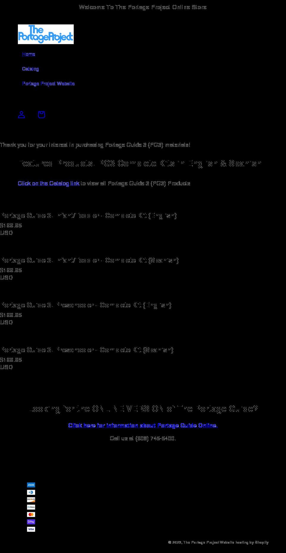 the-portage-project.myshopify.com shopify website screenshot