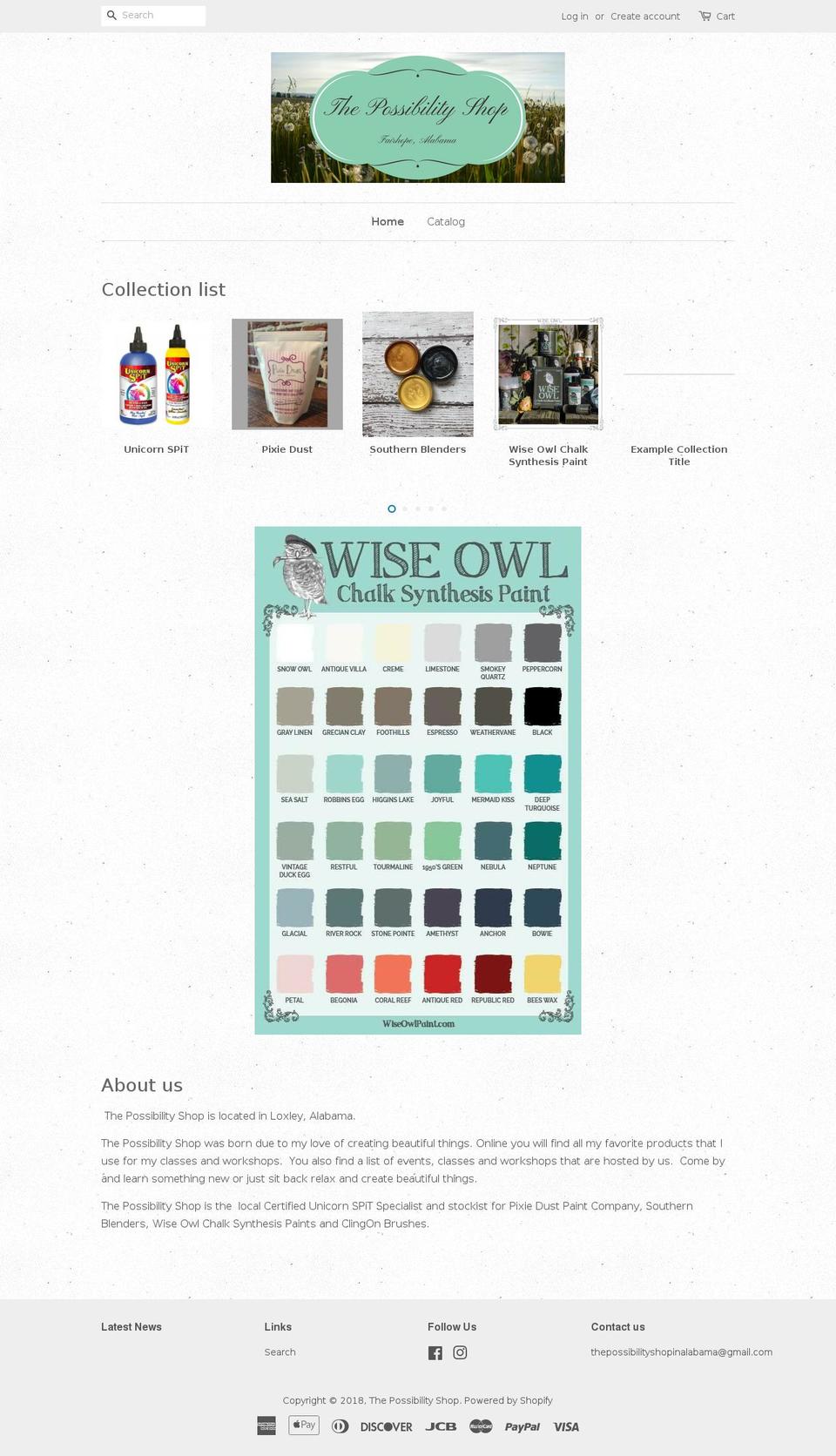 the-possibility-shop.com — Shopify storefront screenshot