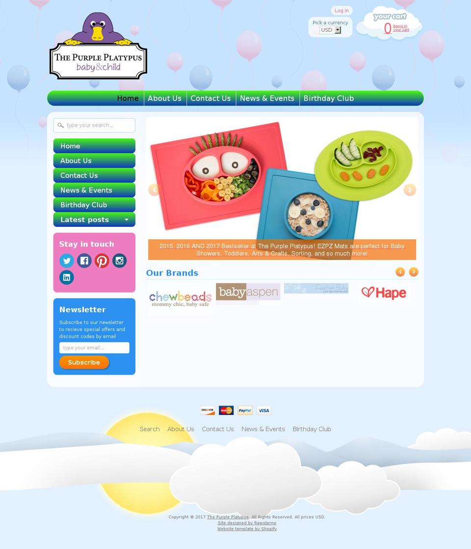 the-purple-platypus.com shopify website screenshot