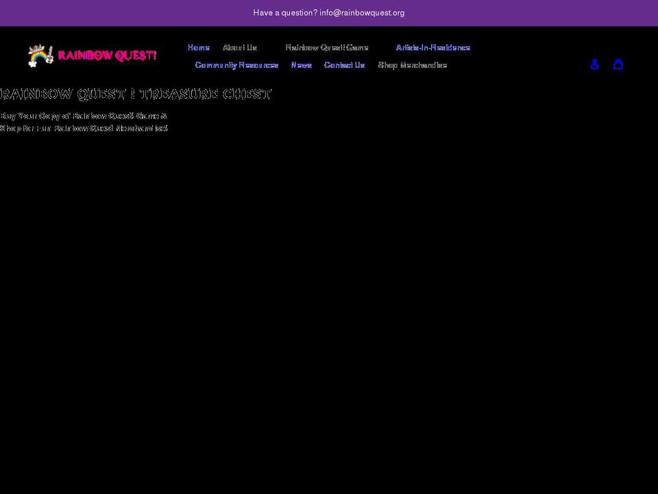 the-rainbow-quest-treasure-chest.myshopify.com shopify website screenshot