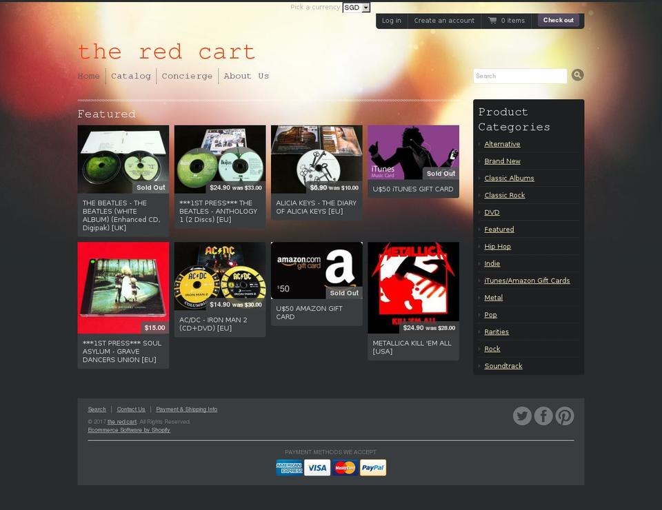the-red-cart.com shopify website screenshot