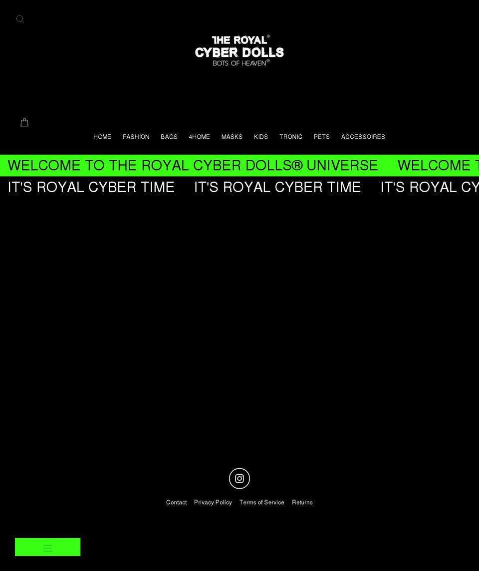 the-royal-cyber-dolls.world shopify website screenshot