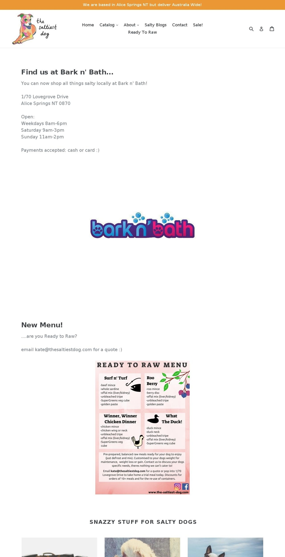 the-saltiest-dog.com — Shopify storefront screenshot