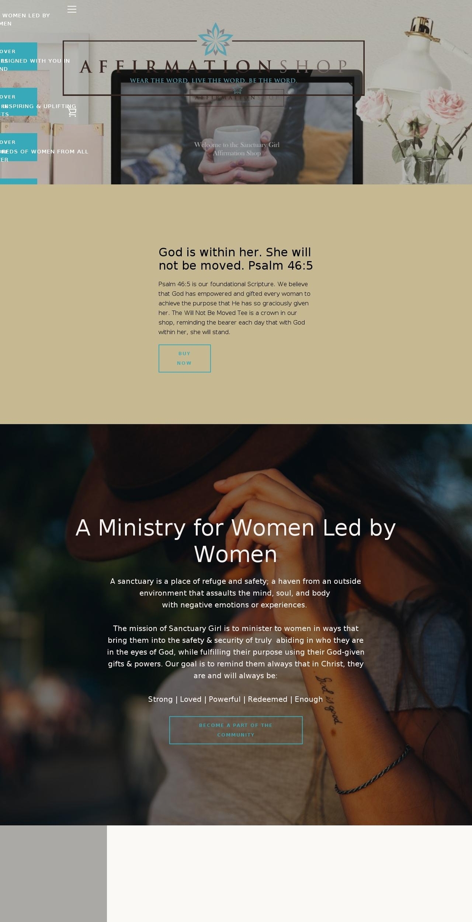 the-sanctuary-girl-affirmation-shop.myshopify.com shopify website screenshot