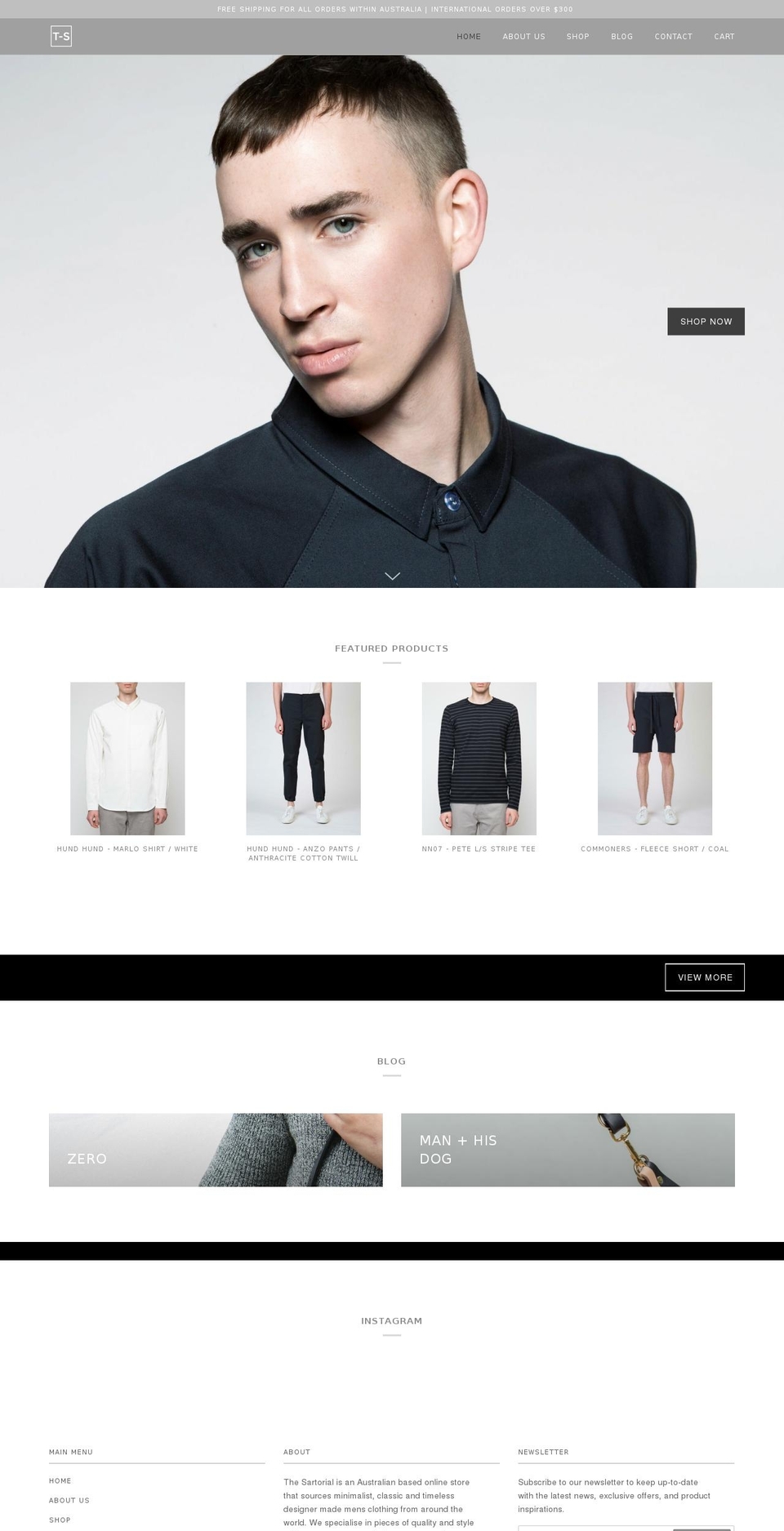 the-sartorial.com shopify website screenshot