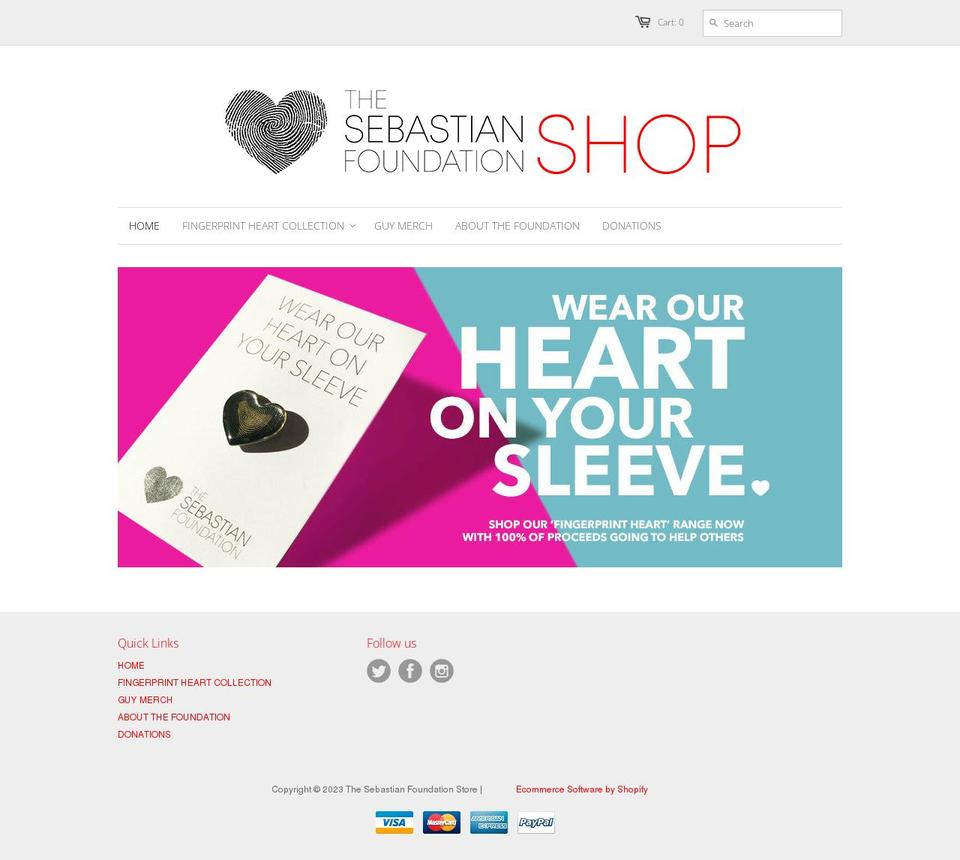the-sebastian-foundation.myshopify.com shopify website screenshot