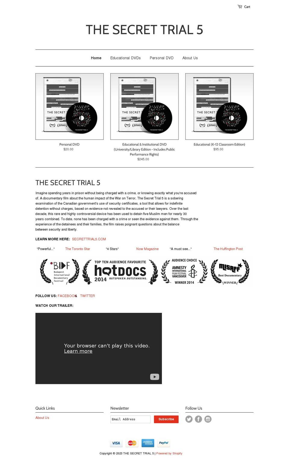 the-secret-trial-5.myshopify.com shopify website screenshot