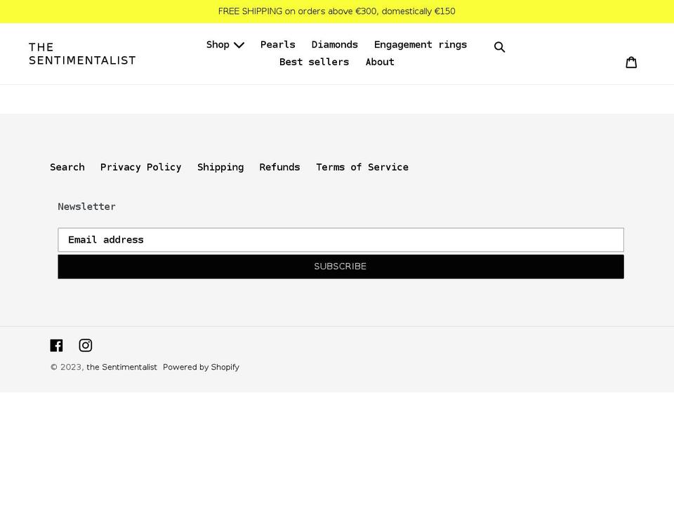the-sentimentalist.com shopify website screenshot