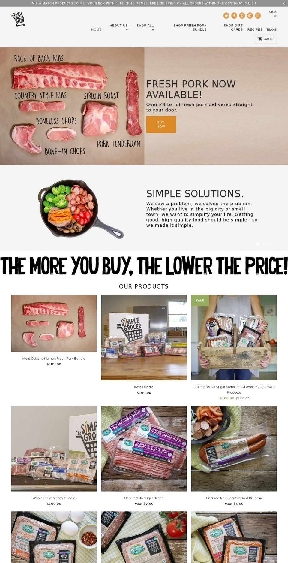 the-simple-grocer.myshopify.com shopify website screenshot