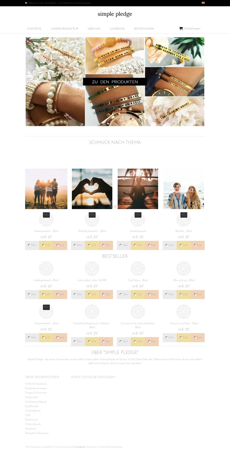 the-simple-pledge.com — Shopify storefront screenshot