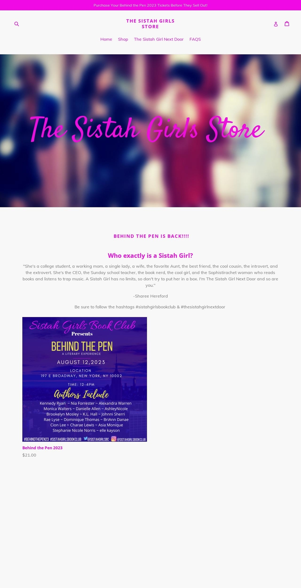 the-sistah-girls-store.myshopify.com shopify website screenshot