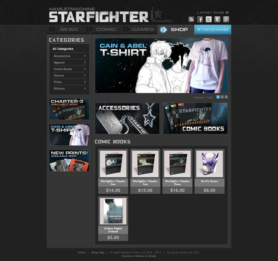 the-starfighter-shop.myshopify.com shopify website screenshot