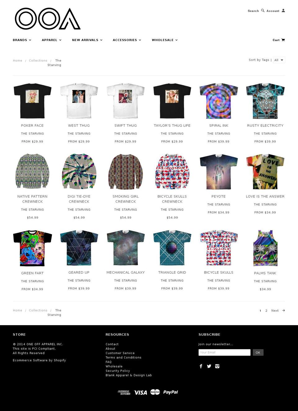 the-starving.com shopify website screenshot