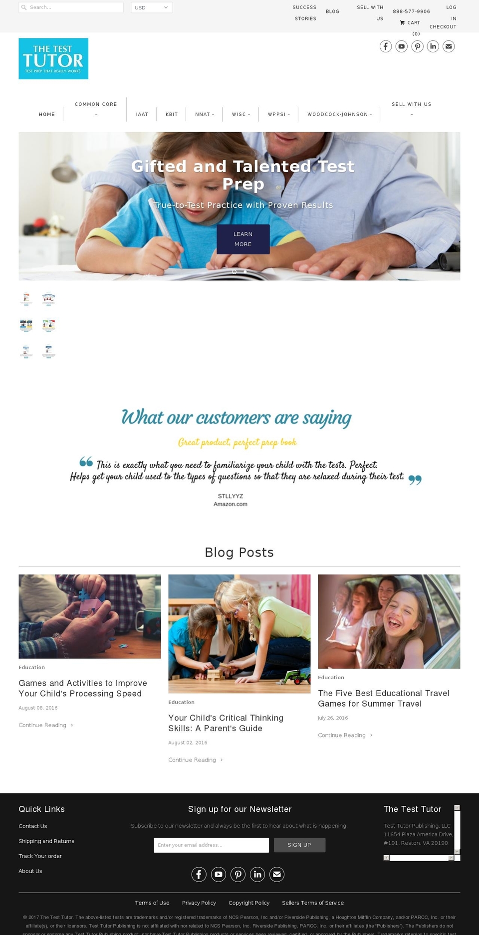 the-test-tutor.com shopify website screenshot