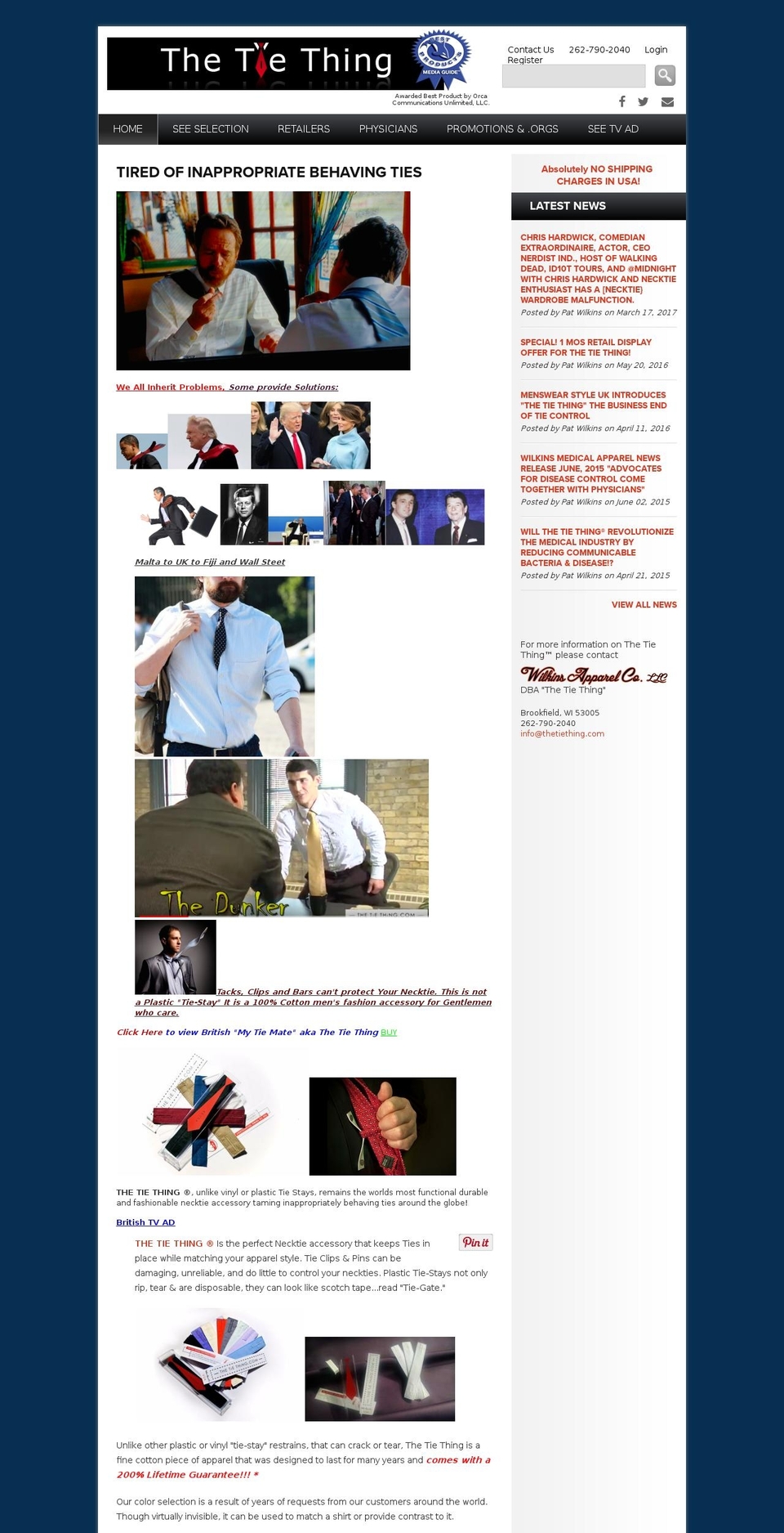 the-tie-thing.com shopify website screenshot