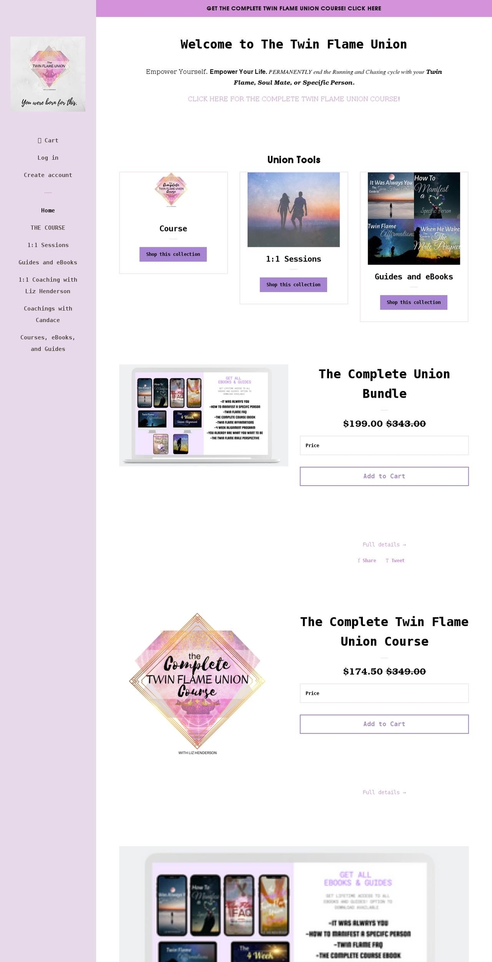 the-twin-flame-union.myshopify.com shopify website screenshot