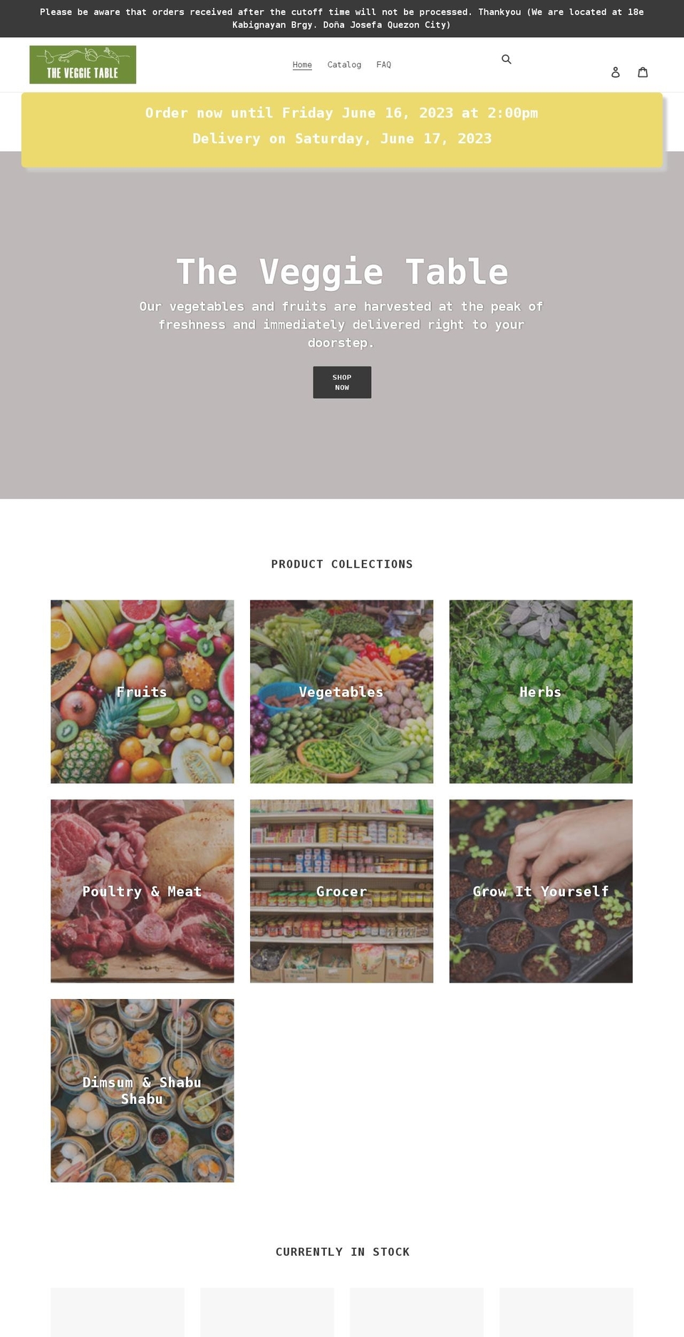 the-veggie-table.com shopify website screenshot