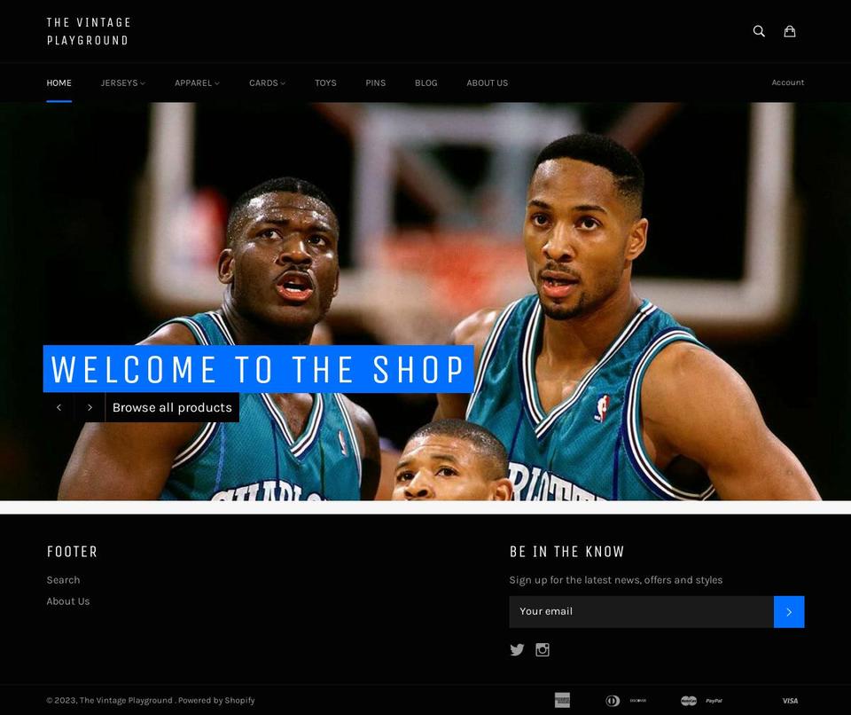 the-vintage-playground.myshopify.com shopify website screenshot