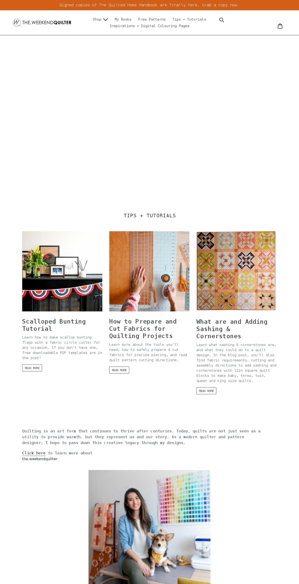 the-weekendquilter.com shopify website screenshot