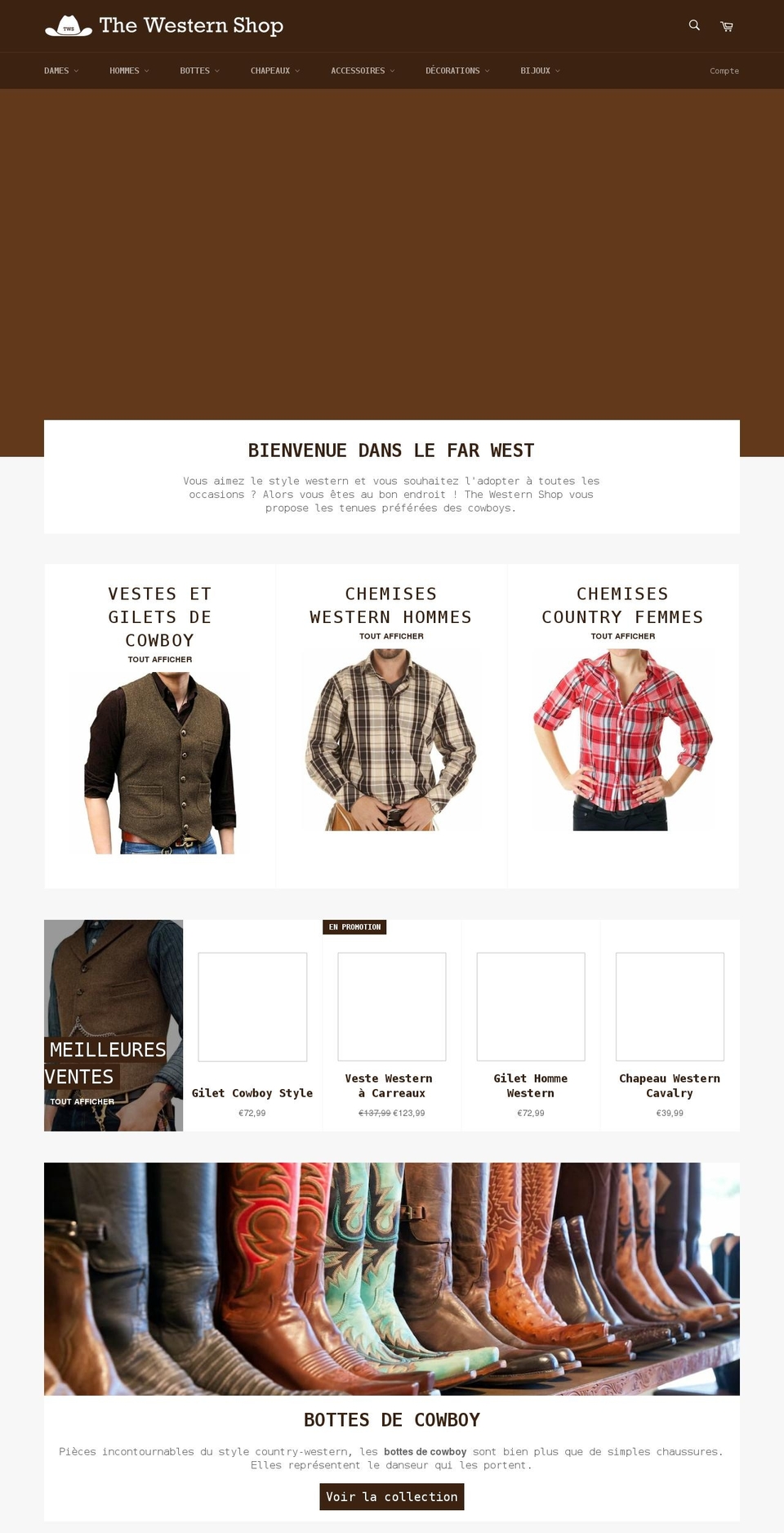 the-western-shop.com shopify website screenshot