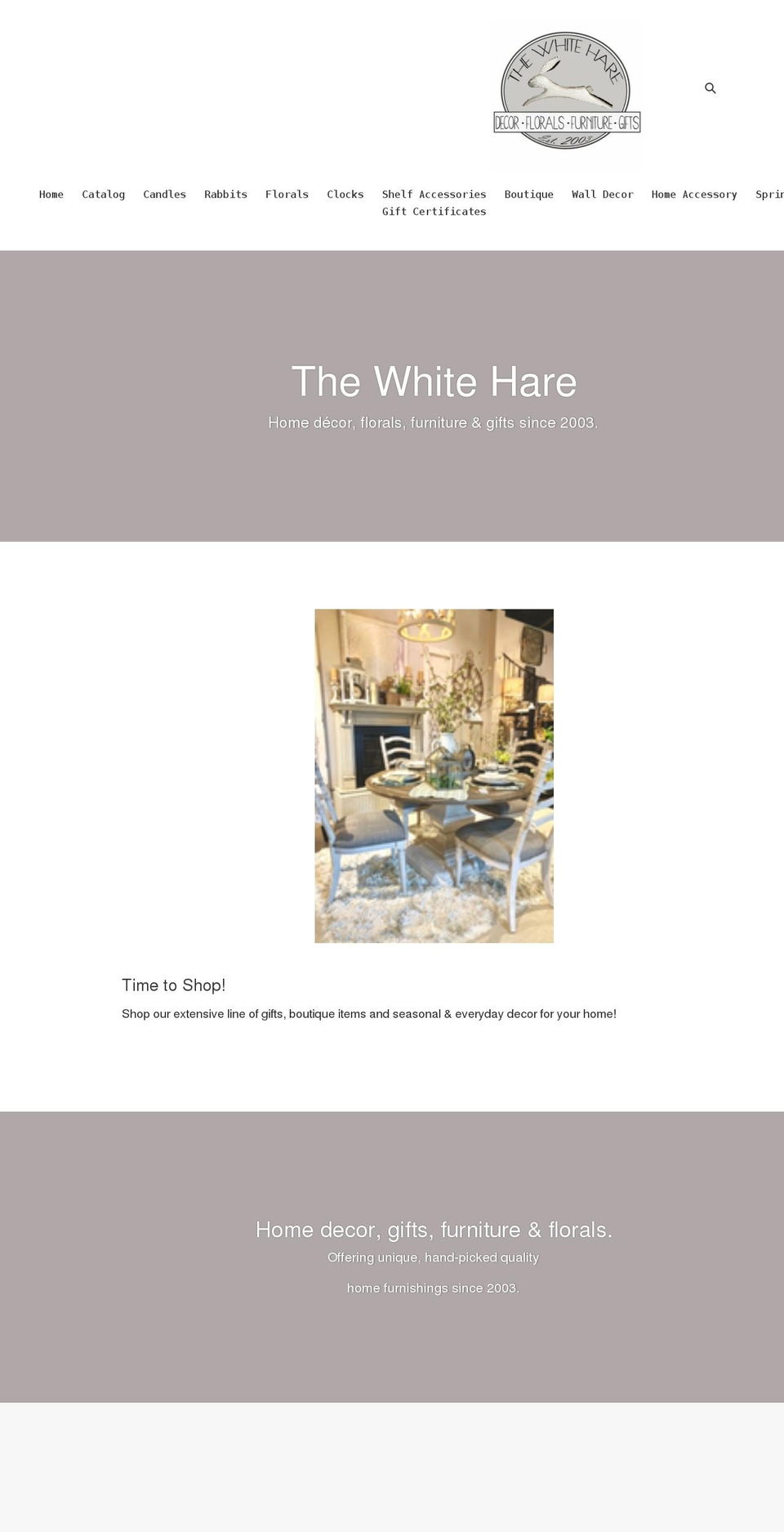 the-white-hare-decor.myshopify.com shopify website screenshot