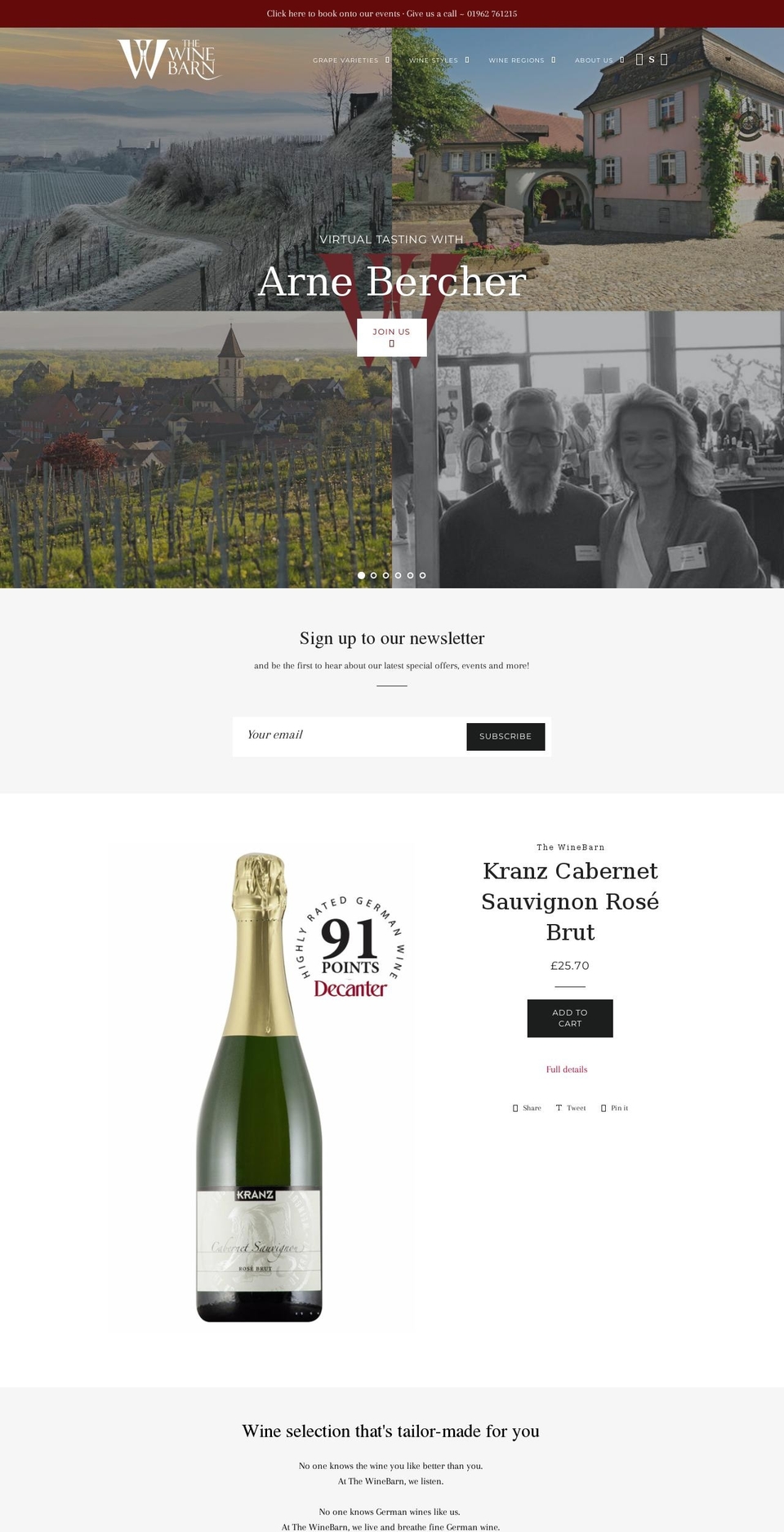 the-winebarn.myshopify.com shopify website screenshot