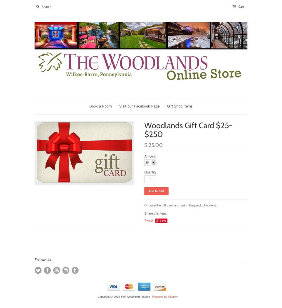 the-woodlands-estore.myshopify.com shopify website screenshot