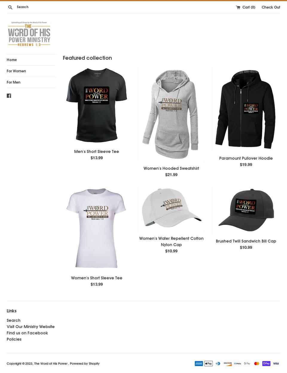 the-word-of-his-power.myshopify.com shopify website screenshot