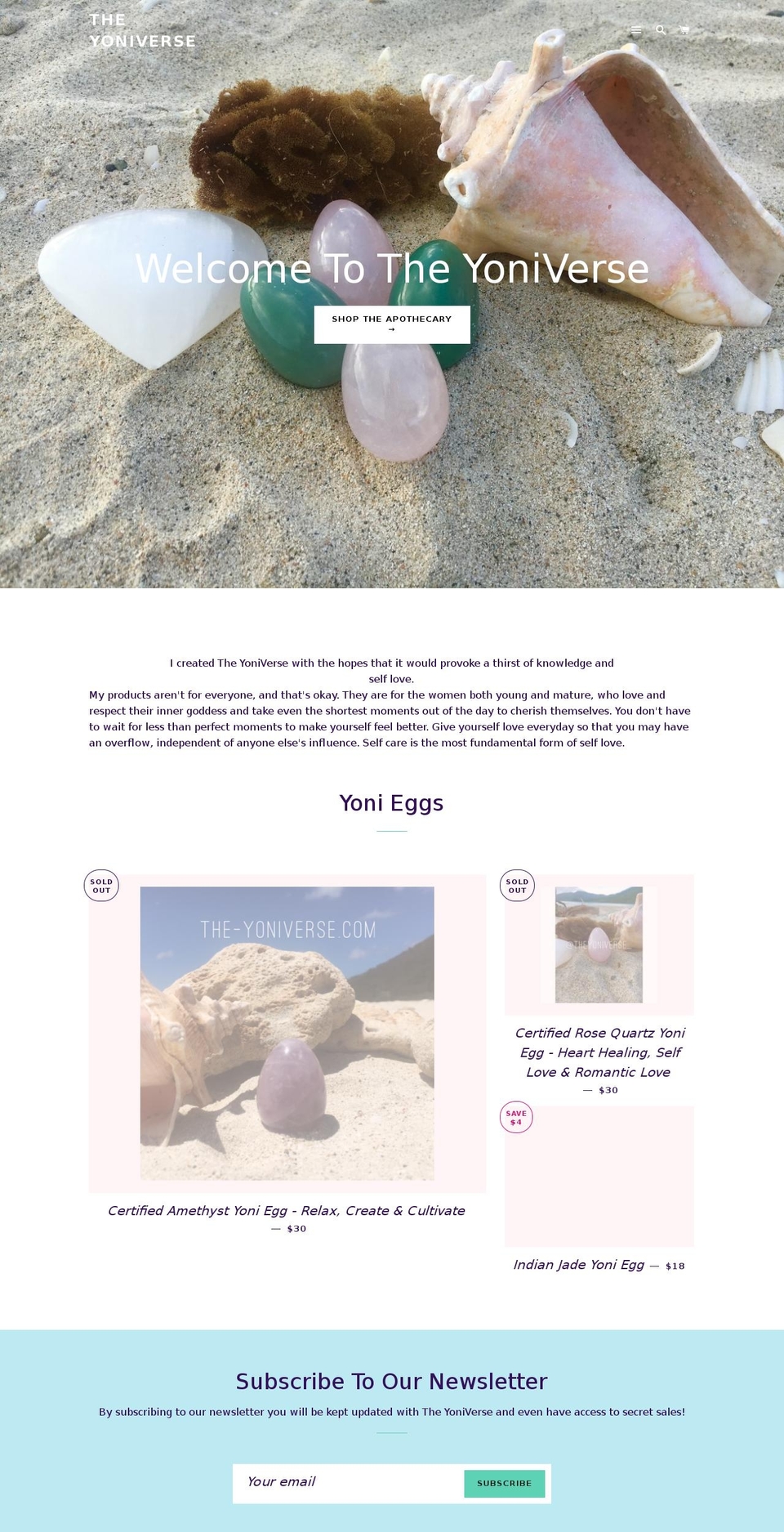 the-yoniverse.com — Shopify storefront screenshot
