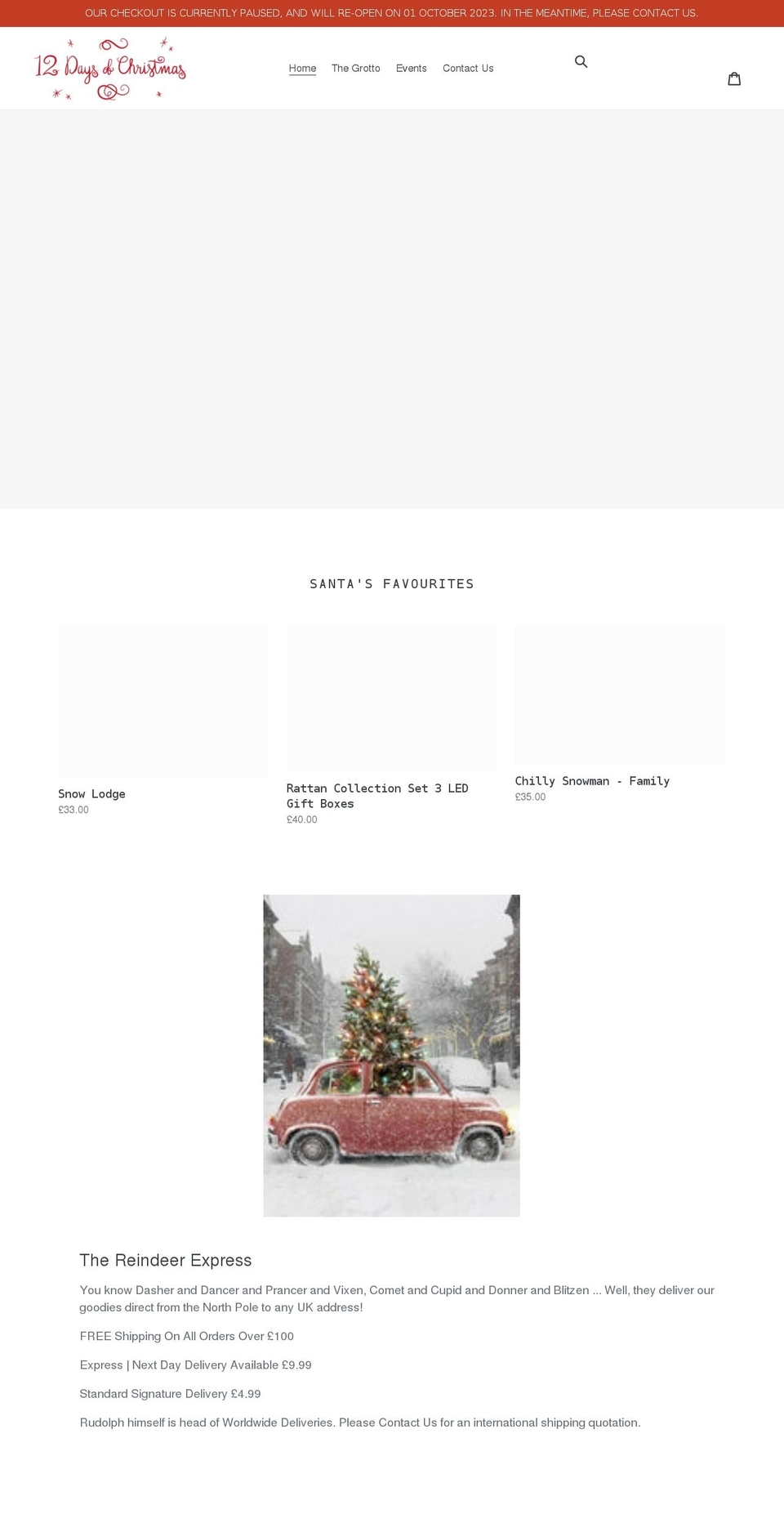 the12daysofchristmas.co.uk shopify website screenshot