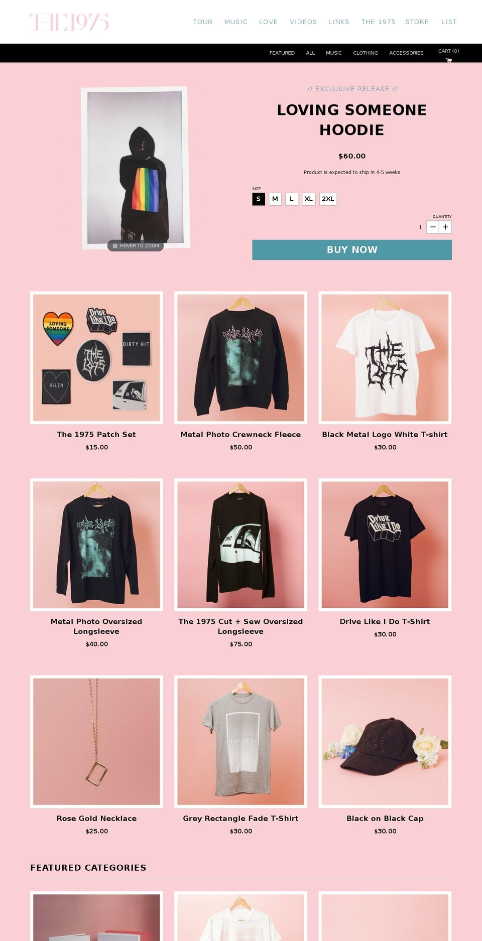 the1975store.com shopify website screenshot