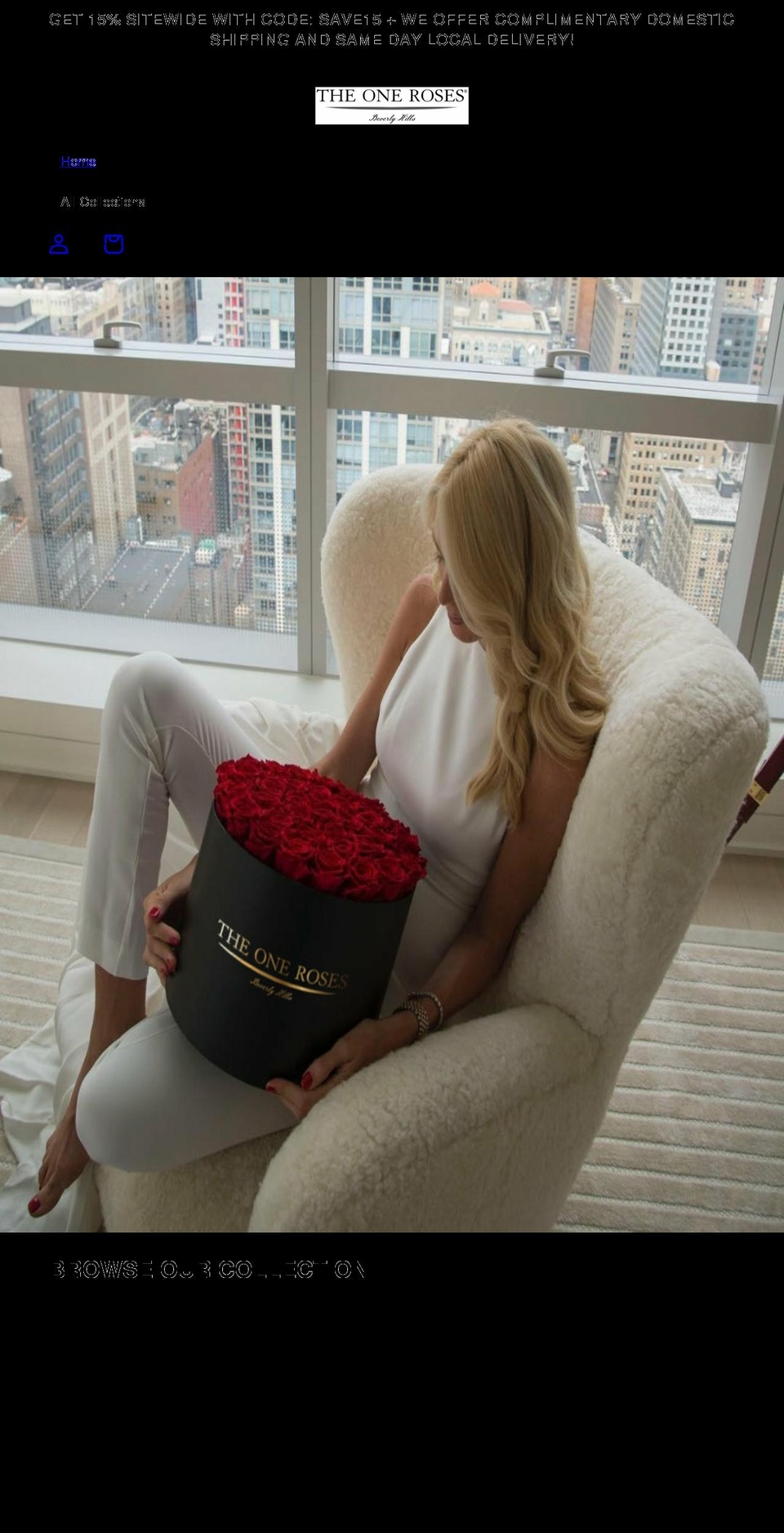 the1roses.com shopify website screenshot