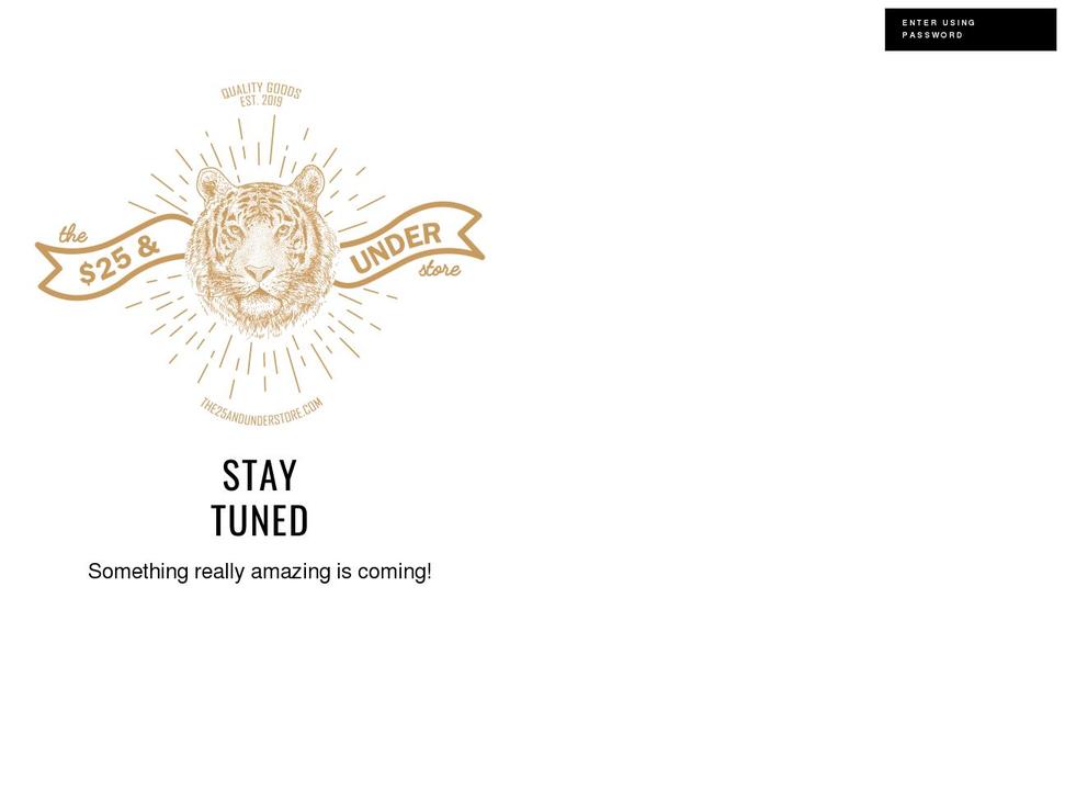 the25andunderstore.com shopify website screenshot