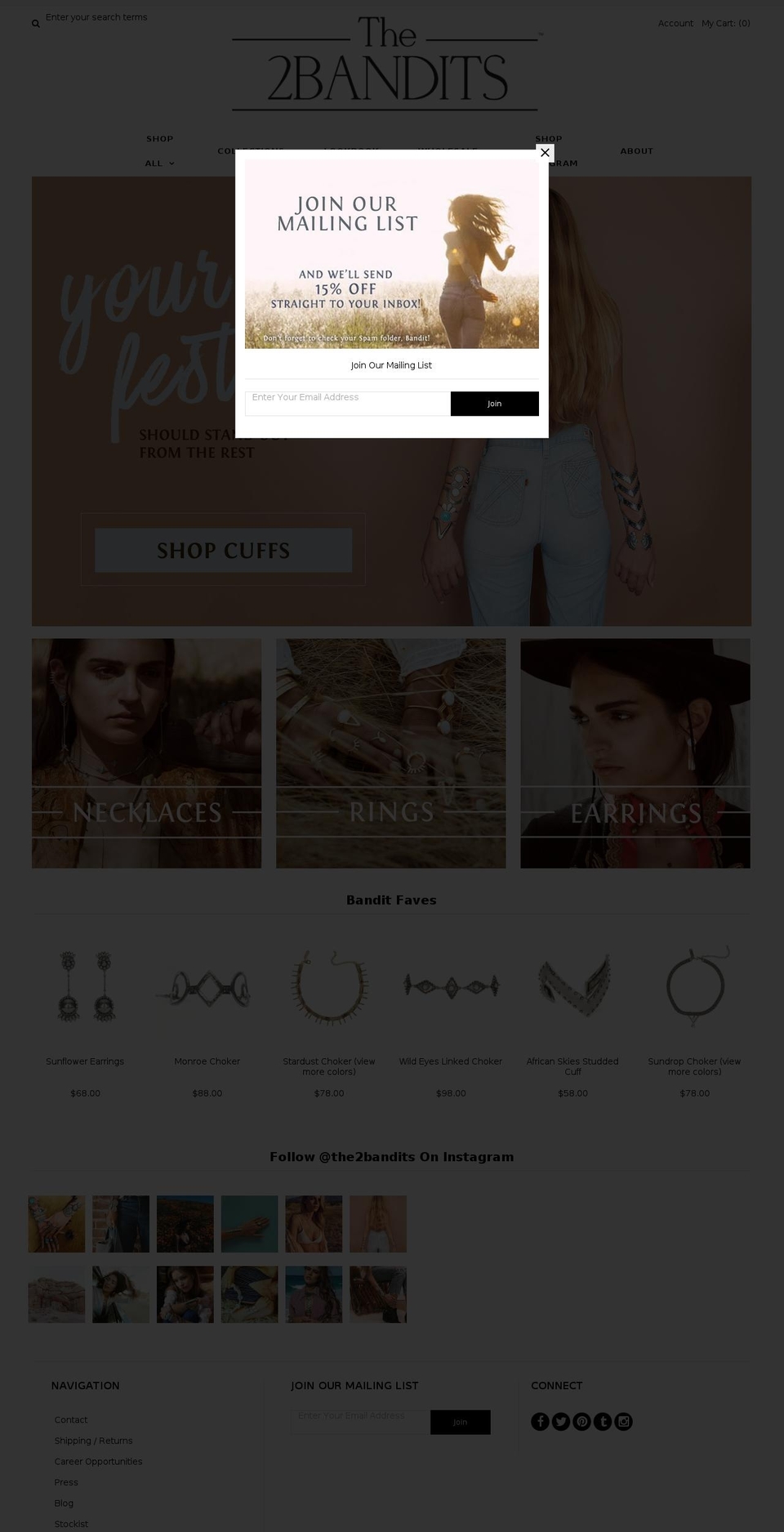 the2bandits.com shopify website screenshot