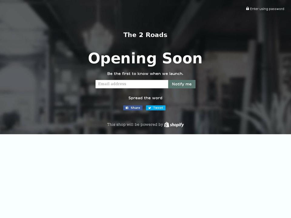the2roads.com — Shopify storefront screenshot
