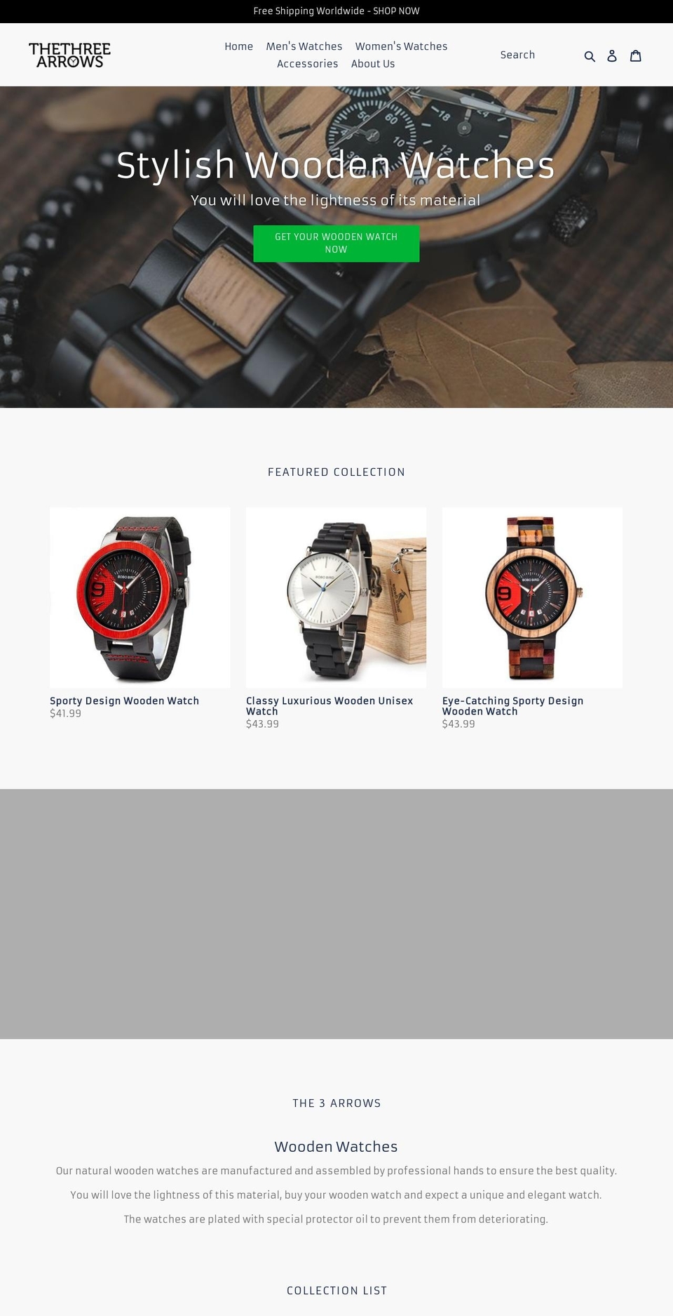 the3arrows.com — Shopify storefront screenshot