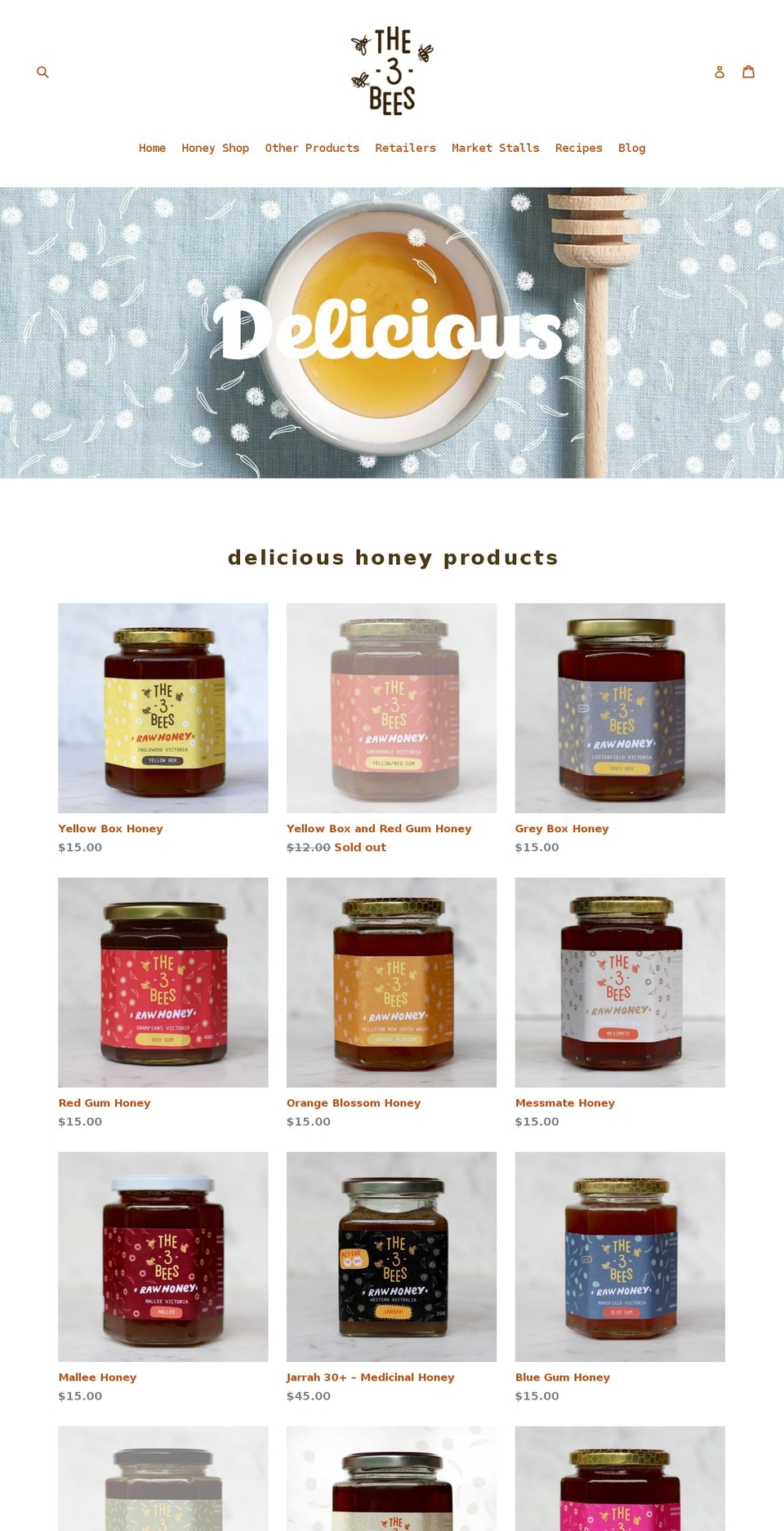 the3bees.com.au shopify website screenshot